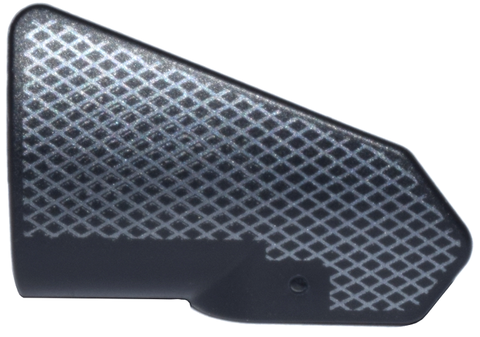 Technic, Panel Fairing # 7 Very Small Smooth Short, Side A with Silver Lattice Grid Pattern