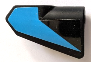 Technic, Panel Fairing # 7 Very Small Smooth Short, Side A with Dark Azure Tapered Stripe Pattern (Sticker) - Set 42162