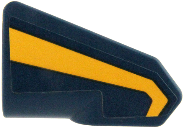 Technic, Panel Fairing # 7 Very Small Smooth Short, Side A with Bright Light Orange Bent Stripe Pattern (Sticker) - Set 42147