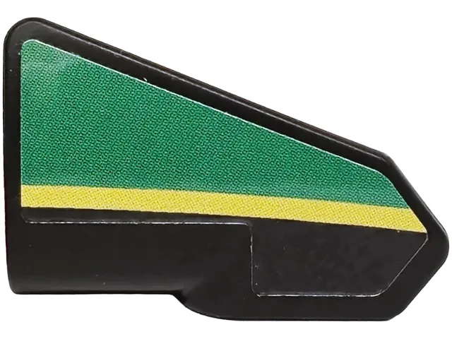 Technic, Panel Fairing # 7 Very Small Smooth Short, Side A with Green Panel and Yellow Stripe Pattern (Sticker) - Set 42240