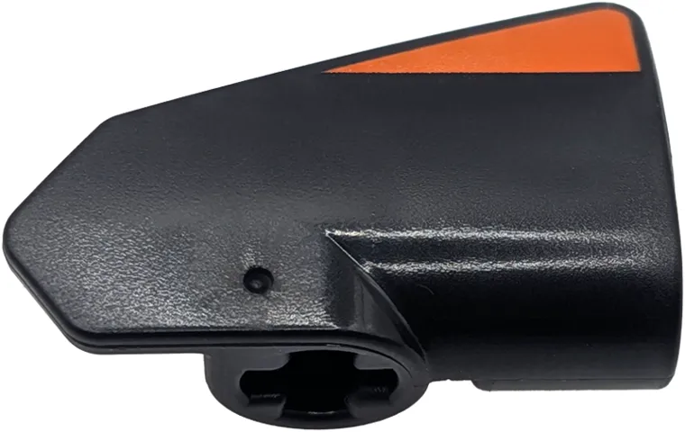 Technic, Panel Fairing # 8 Very Small Smooth Short, Side B with Reddish Orange Triangle Shaped Stripe Pattern