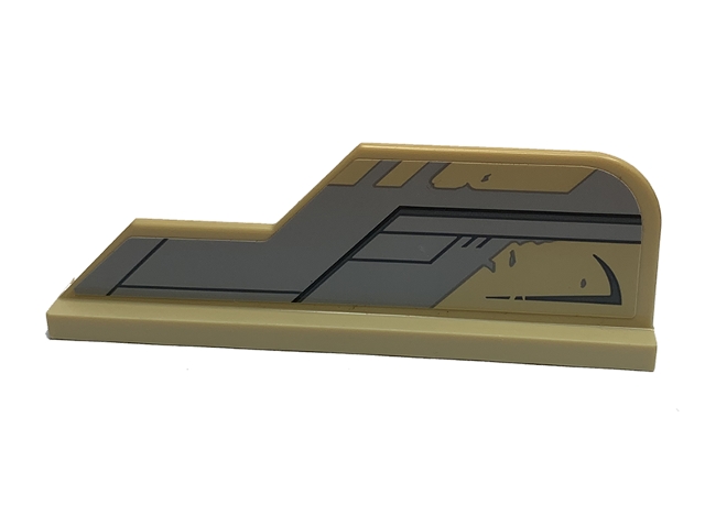 Tail 8 x 1 with Stepped Fin with Light Bluish Gray Decoration Pattern Model Left Side (Sticker) - Set 75204