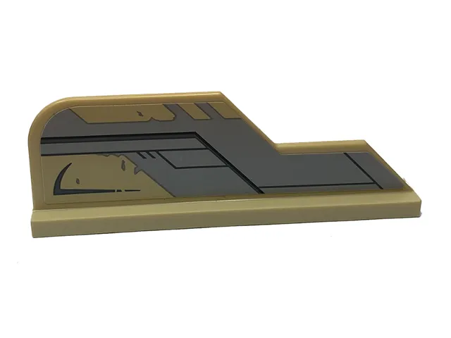 Tail 8 x 1 with Stepped Fin with Light Bluish Gray Decoration Pattern Model Right Side (Sticker) - Set 75204