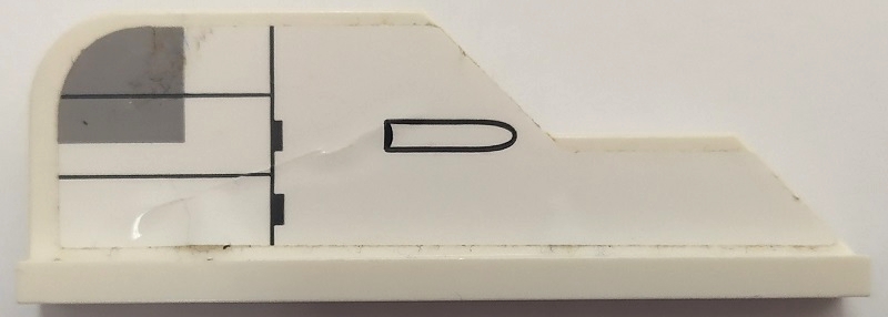 Tail 8 x 1 with Stepped Fin with Light Bluish Gray Corner and Black Lines and Missile Launcher Pattern (Sticker) - Set 75175