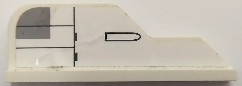 Tail 8 x 1 with Stepped Fin with Light Bluish Gray Corner and Black Lines and Missile Launcher Pattern (Sticker) - Set 75175