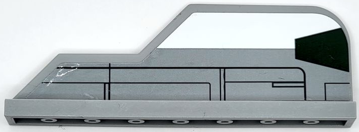 Tail 8 x 1 with Stepped Fin with Dark Green Trapezoid, White Stripe and Black Lines Pattern Model Left Side (Sticker) - Set 75150