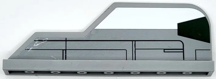 Tail 8 x 1 with Stepped Fin with Dark Green Trapezoid, White Stripe and Black Lines Pattern Model Left Side (Sticker) - Set 75150