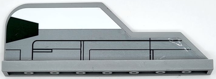 Tail 8 x 1 with Stepped Fin with Dark Green Trapezoid, White Stripe and Black Lines Pattern Model Right Side (Sticker) - Set 75150