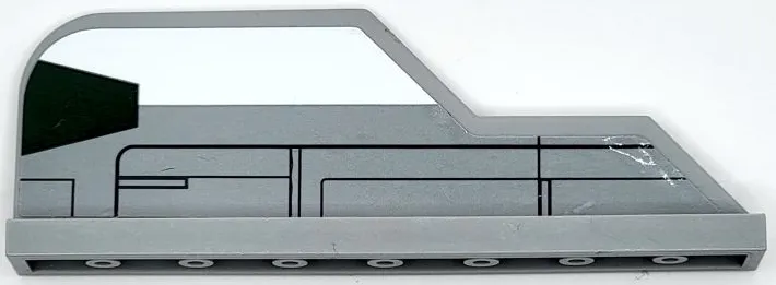 Tail 8 x 1 with Stepped Fin with Dark Green Trapezoid, White Stripe and Black Lines Pattern Model Right Side (Sticker) - Set 75150