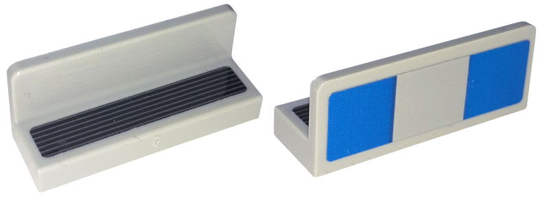 Panel 1 x 3 x 1 with Blue Squares and Black Grille Pattern (Stickers) - Set 76917