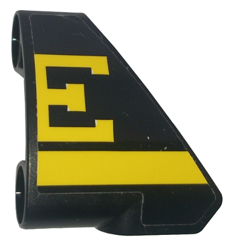 Technic, Panel Curved # 9 3 x 3 Tapered Left with Yellow Stripe and Bugatti Logo Left Half / Capital Letter E Pattern (Sticker) - Set 42151