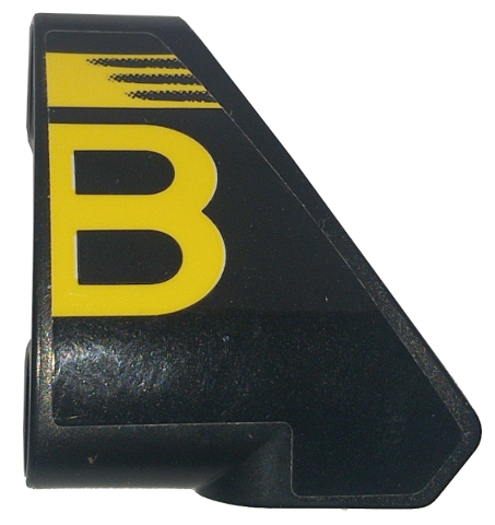 Technic, Panel Curved # 9 3 x 3 Tapered Left with Yellow Stripe and Bugatti Logo Right Half / Capital Letter B Pattern (Sticker) - Set 42151