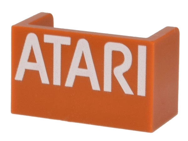 Panel 1 x 2 x 1 with Rounded Corners and 2 Sides with White 'ATARI' Pattern