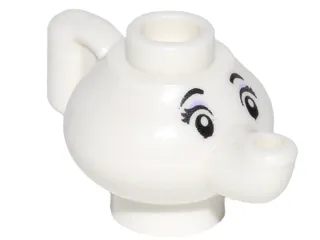 Minifigure, Utensil Teapot with Black Eyes, Eyebrows, and Eyelashes, Lavender Eye Shadow Pattern (Mrs. Potts)