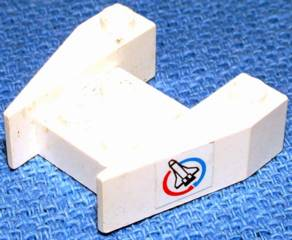 Wedge 3 1/2 x 4 without Stud Notches with Space Shuttle in Blue and Red Circle (Launch Command Logo) Pattern on Both Sides (Stickers)