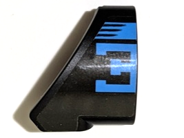 Technic, Panel Curved #10 3 x 3 Tapered Right with Dark Azure Stripe and Bugatti Logo Left Half / Capital Letter E Pattern (Sticker) - Set 42162