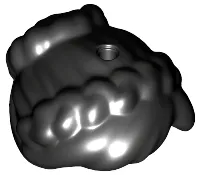 Mini Doll, Hair Female Braids Pulled Back to Bun, Holes on Top and Back - Flexible Rubber