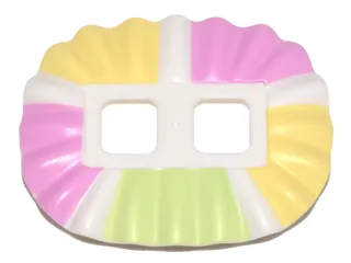 Minifigure Skirt Plastic, Ruffled (Ballerina Tutu) with Bright Pink, Bright Light Yellow, and Yellowish Green Panels Pattern