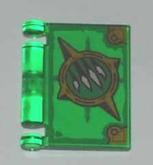 Minifigure, Utensil Book Cover with Gold Circle with Spikes, White Claws, Green Highlights Pattern (Nexo Knights Book of Revenge)