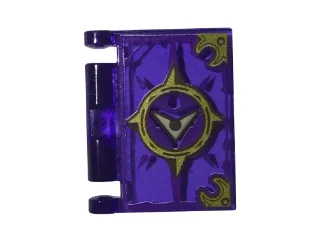 Minifigure, Utensil Book Cover with Gold Circle with Spikes, Tan Chevron, Dark Purple Highlights Pattern (Nexo Knights Book of Evil)