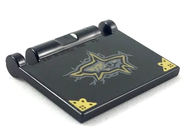 Minifigure, Utensil Book Cover with Gold Corner Covers and Large Tear Pattern