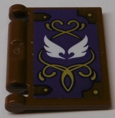 Minifigure, Utensil Book Cover with White Wings and Gold Filigree on Dark Purple Background Pattern (Sticker) - Set 41184