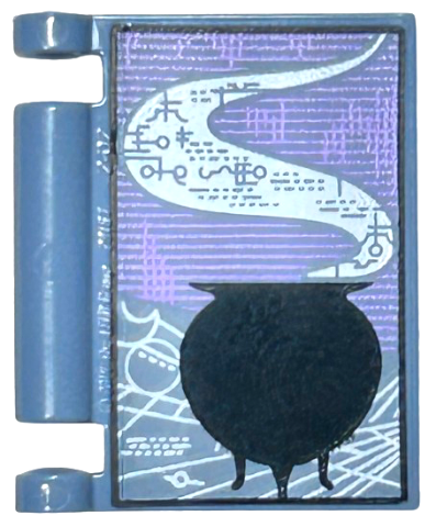 Minifigure, Utensil Book Cover with Black Smoking Cauldron Pattern