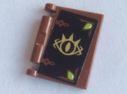 Minifigure, Utensil Book Cover with Gold Goblin King Eye on Black Background Pattern (Sticker) - Set 41188