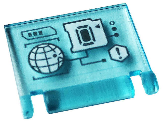 Minifigure, Utensil Book Cover with Display, Exclamation Mark in Hexagon, Wire Frame Planet Pattern (Sticker) - Set 76166