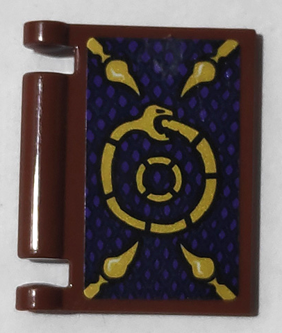Minifigure, Utensil Book Cover with Gold Coiled Snake and Stingers on Dark Blue and Dark Purple Background Pattern (Sticker) - Set 71735
