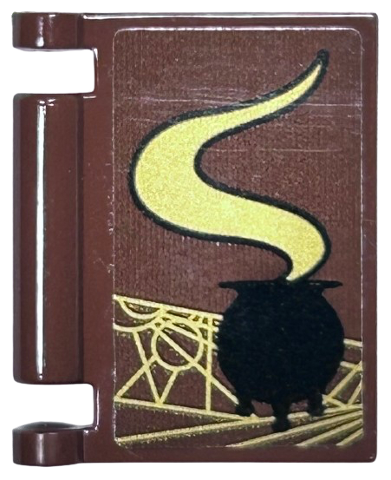 Minifigure, Utensil Book Cover with Black Cauldron, Gold Smoke and Lines Pattern (Sticker) - Set 75969