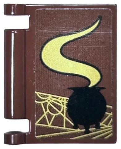 Minifigure, Utensil Book Cover with Black Cauldron, Gold Smoke and Lines Pattern (Sticker) - Set 75969