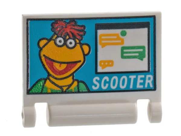 Minifigure, Utensil Book Cover with Laptop Screen with Scooter and Chat Pattern