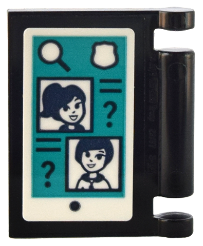 Minifigure, Utensil Book Cover with Digital Screen Display, Magnifying Glass, Badge, Dark Blue Pictures of Friends Mini Dolls Pattern (Sticker) - Set 41732