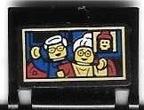 Minifigure, Utensil Book Cover with 3 Minifigures on Video Call Screen Pattern (Sticker) - Set 80111