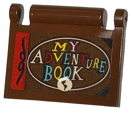 Minifigure, Utensil Book Cover with Multicolored 'MY ADVENTURE BOOK', Red Spine and Light Nougat Oval Pattern (Sticker) - Set 43217