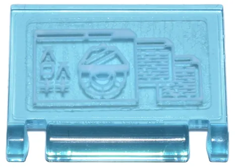 Minifigure, Utensil Book Cover with White Computer Screen with 3 Windows Open, Ninjago Logogram '70722' Pattern (Sticker) - Set 71799