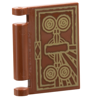 Minifigure, Utensil Book Cover with Gold Circles and Lines Pattern (The Darkhold)
