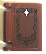 Minifigure, Utensil Book Cover with Black Ornate Filigree Border with Capital Letter B and White Star Pattern (Sticker) - Set 10316