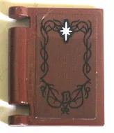 Minifigure, Utensil Book Cover with Black Ornate Filigree Border with Capital Letter B and White Star Pattern (Sticker) - Set 10316