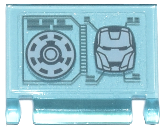 Minifigure, Utensil Book Cover with Digital Display Arc Reactor and Iron Man Helmet Pattern (Sticker) - Set 76269