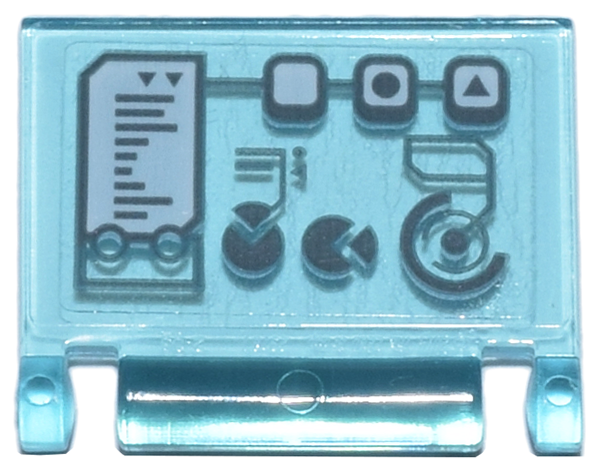 Minifigure, Utensil Book Cover with Digital Display Flow Chart, Buttons, and Pie Charts Pattern (Sticker) - Set 76269