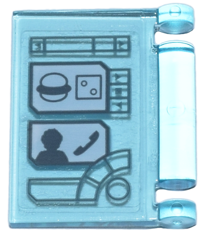 Minifigure, Utensil Book Cover with Digital Display Hamburger, Silhouette, and Phone Pattern (Sticker) - Set 76269