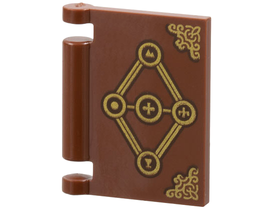 Minifigure, Utensil Book Cover with Gold Diamond, Runes, and Corner Covers Pattern (Dungeons & Dragons Tasha's Spellbook)