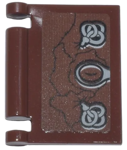 Minifigure, Utensil Book Cover with Black Stitching, Light Bluish Gray Snakes and Oval Clasp Pattern (Sticker) - Set 21341