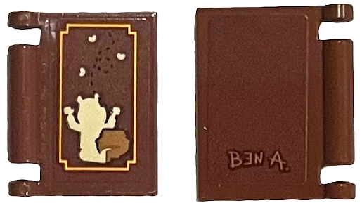 Minifigure, Utensil Book Cover with Winnie the Pooh, Honey Pot, Bees and 'BEN A.' Pattern on Both Sides (Stickers) - Set 21326