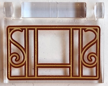 Minifigure, Utensil Book Cover with Gold and Reddish Brown Lattice and Ornaments Pattern