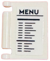 Minifigure, Utensil Book Cover with 'MENU' and Lines of Writing Pattern (Sticker) - Set 42655