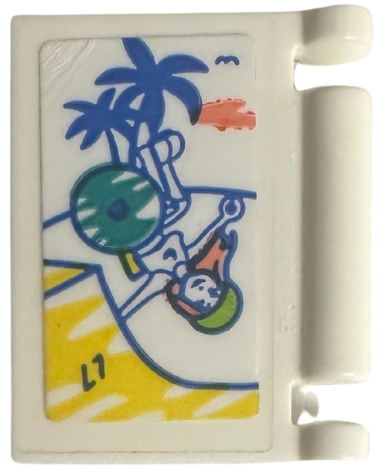 Minifigure, Utensil Book Cover with Friends Luna in Wheelchair at Skate Park with Palm Trees Pattern (Sticker) - Set 41751
