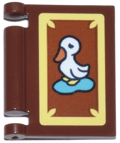 Minifigure, Utensil Book Cover with White Duckling and Bright Light Yellow Border Pattern (Sticker) - Set 43268